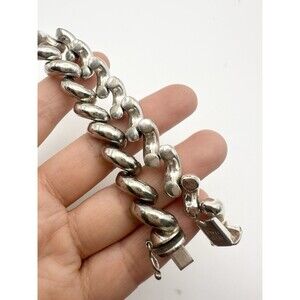 Vintage Sterling Silver San Marco Chain Link Bracelet Italy 7”